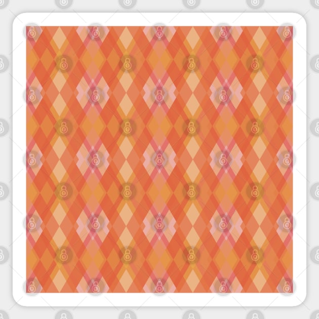 Peach Plaid Pattern Sticker by StephersMc